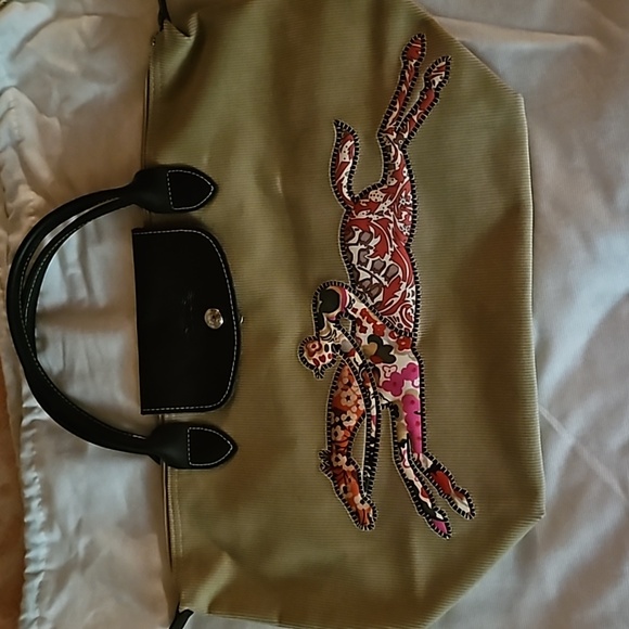 Longchamp racehorse Corduroy le pliage purse 2007 Rare Made in France w/dust bag - Picture 12 of 14